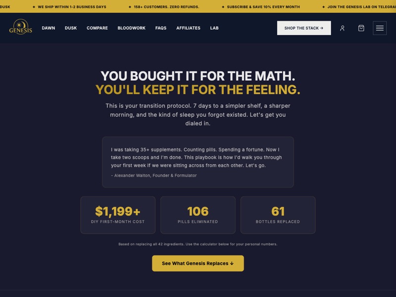 Genesis buyer's guide page