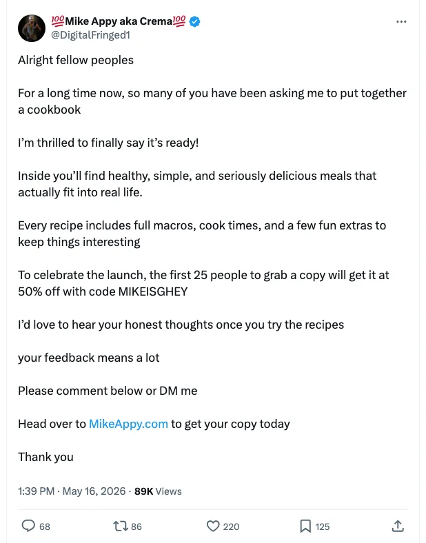the launch tweet